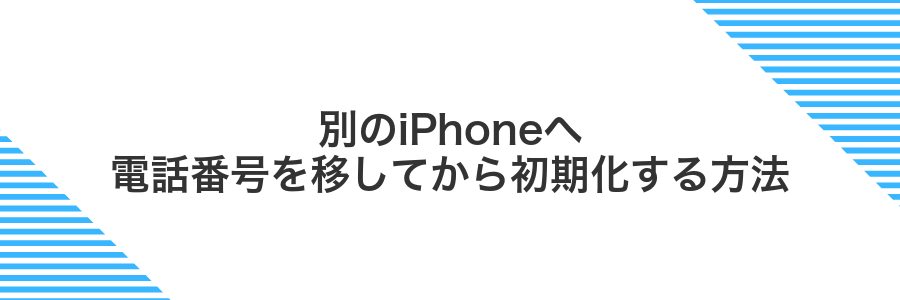 別のiPhoneへ電話番号を移してから初期化する方法
