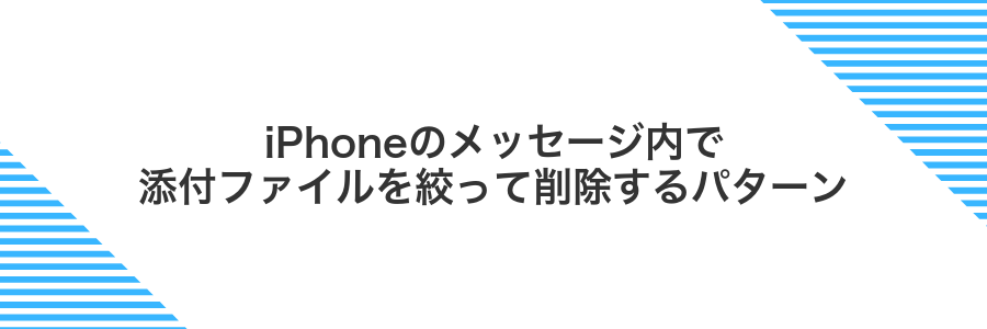 iPhoneのメッセージ内で添付ファイルを絞って削除するパターン