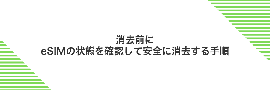 消去前にeSIMの状態を確認して安全に消去する手順