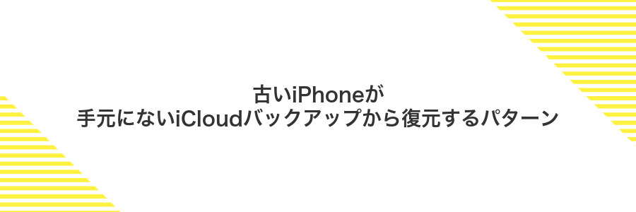 古いiPhoneが手元にないiCloudバックアップから復元するパターン