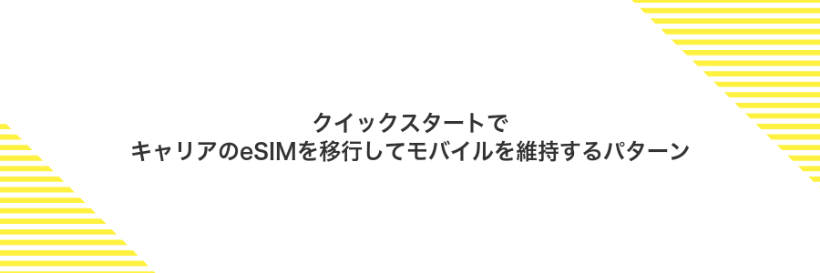 クイックスタートでキャリアのeSIMを移行してモバイルを維持するパターン