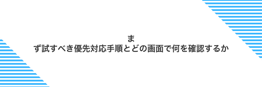 まず試すべき優先対応手順とどの画面で何を確認するか