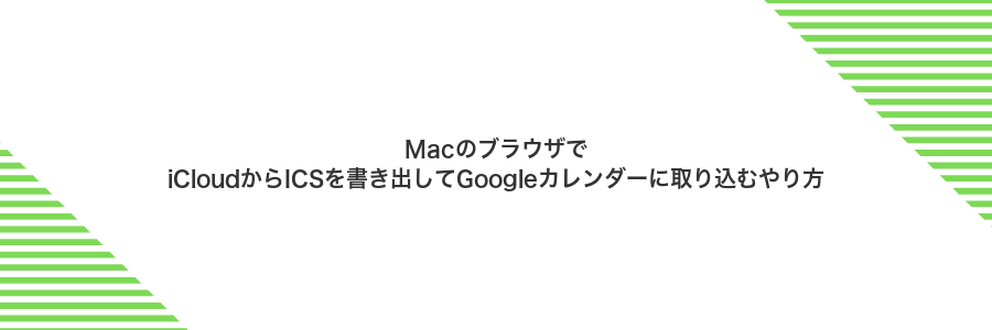 MacのブラウザでiCloudからICSを書き出してGoogleカレンダーに取り込むやり方