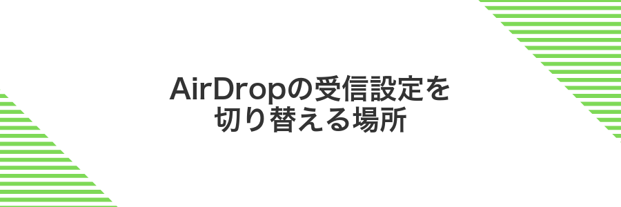 AirDropの受信設定を切り替える場所