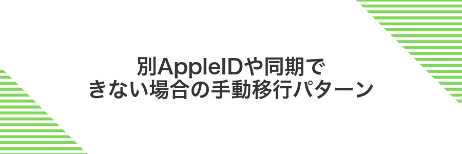 別AppleIDや同期できない場合の手動移行パターン