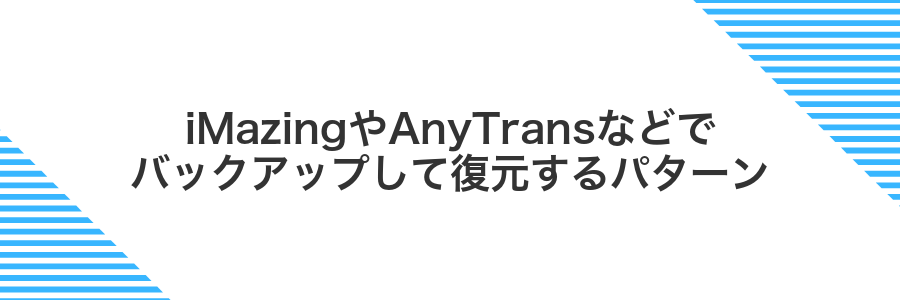 iMazingやAnyTransなどでバックアップして復元するパターン