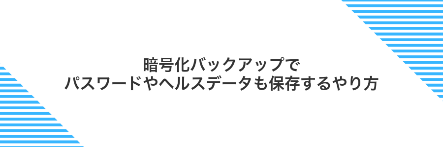 暗号化バックアップでパスワードやヘルスデータも保存するやり方