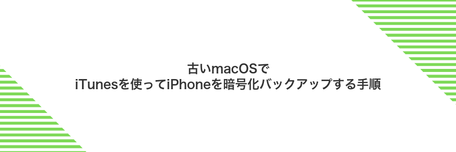 古いmacOSでiTunesを使ってiPhoneを暗号化バックアップする手順