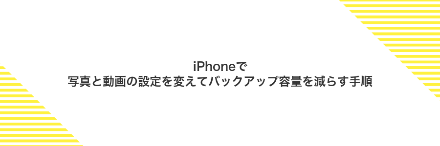 iPhoneで写真と動画の設定を変えてバックアップ容量を減らす手順