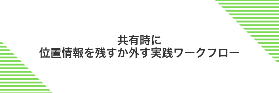 共有時に位置情報を残すか外す実践ワークフロー