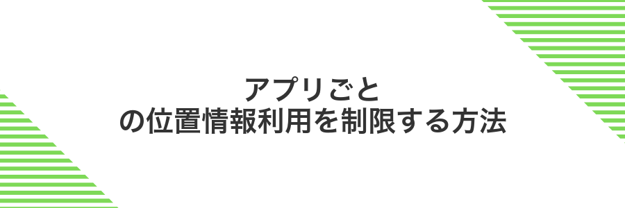 アプリごとの位置情報利用を制限する方法