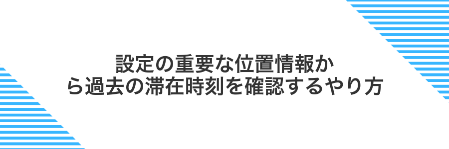 設定の重要な位置情報から過去の滞在時刻を確認するやり方