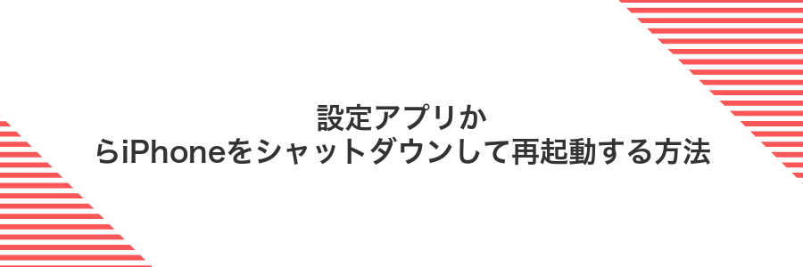 設定アプリからiPhoneをシャットダウンして再起動する方法