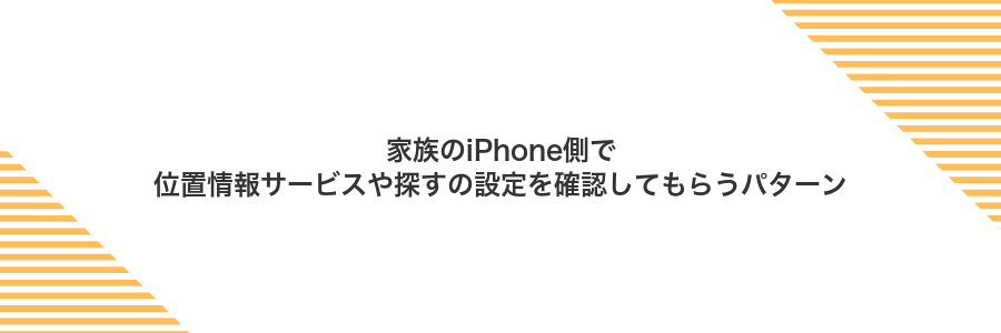 家族のiPhone側で位置情報サービスや探すの設定を確認してもらうパターン