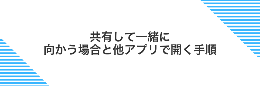 共有して一緒に向かう場合と他アプリで開く手順