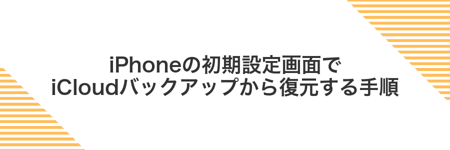 iPhoneの初期設定画面でiCloudバックアップから復元する手順