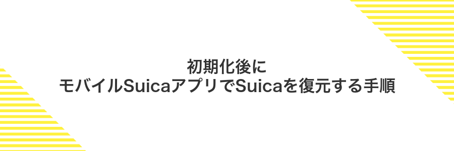 初期化後にモバイルSuicaアプリでSuicaを復元する手順
