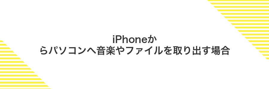 iPhoneからパソコンへ音楽やファイルを取り出す場合