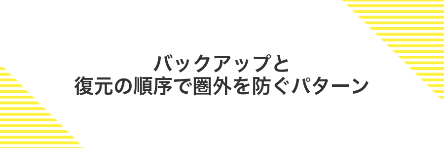 バックアップと復元の順序で圏外を防ぐパターン
