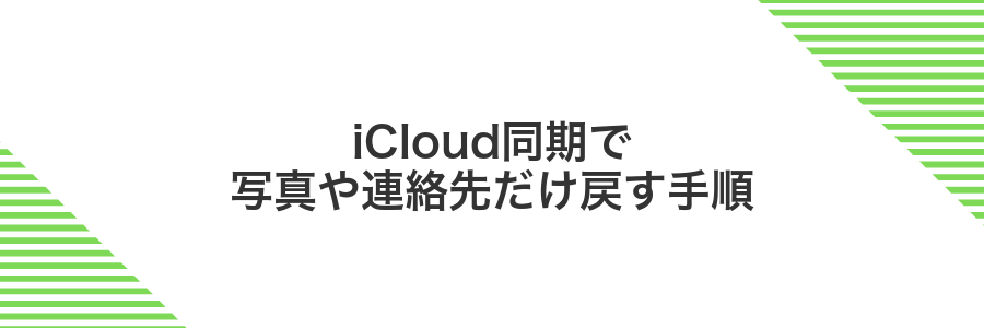 iCloud同期で写真や連絡先だけ戻す手順