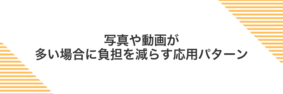 写真や動画が多い場合に負担を減らす応用パターン