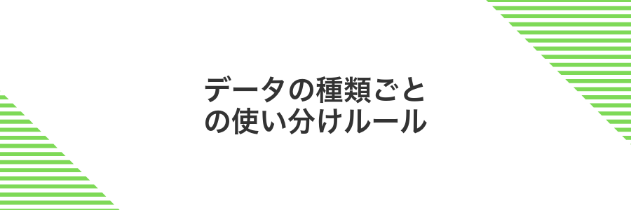 データの種類ごとの使い分けルール