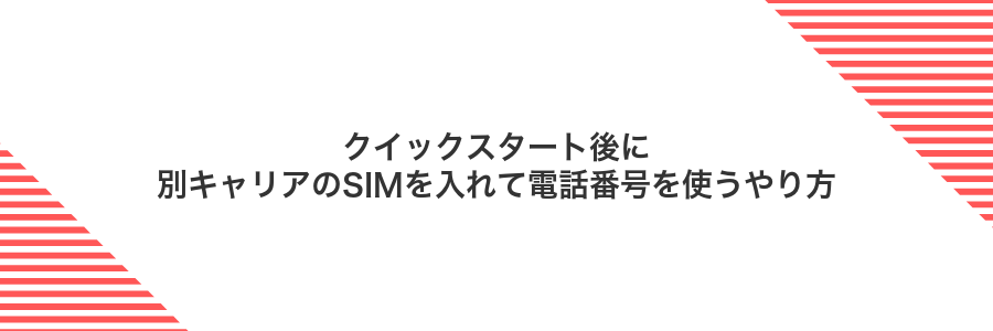クイックスタート後に別キャリアのSIMを入れて電話番号を使うやり方