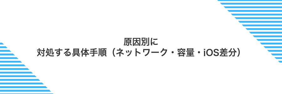 原因別に対処する具体手順(ネットワーク・容量・iOS差分)
