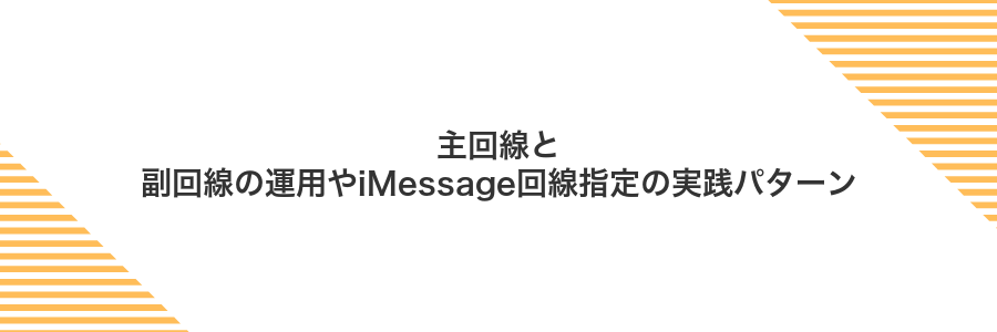 主回線と副回線の運用やiMessage回線指定の実践パターン