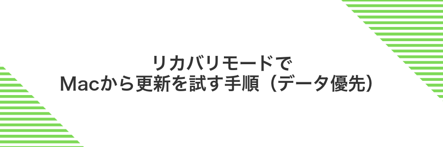 リカバリモードでMacから更新を試す手順(データ優先)