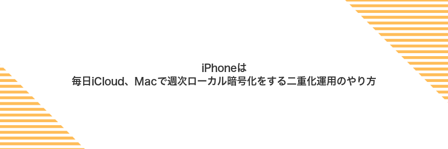 iPhoneは毎日iCloud、Macで週次ローカル暗号化をする二重化運用のやり方