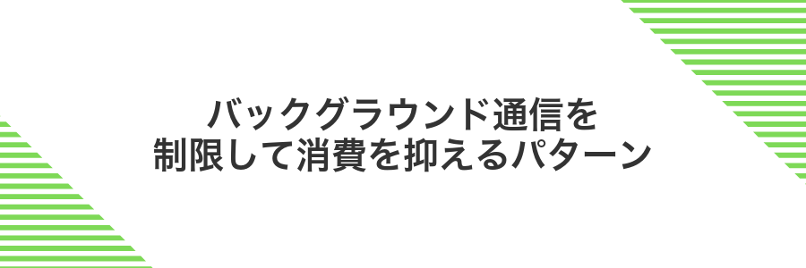 バックグラウンド通信を制限して消費を抑えるパターン