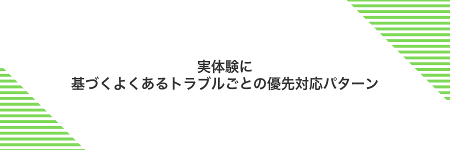 実体験に基づくよくあるトラブルごとの優先対応パターン
