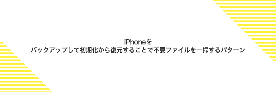 iPhoneをバックアップして初期化から復元することで不要ファイルを一掃するパターン
