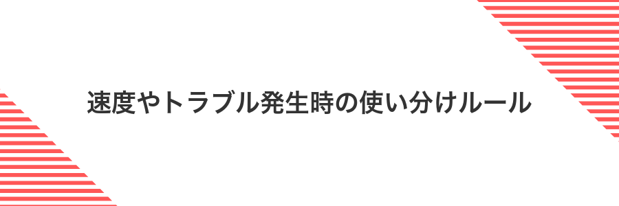 速度やトラブル発生時の使い分けルール
