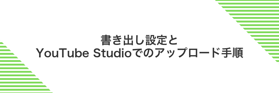 書き出し設定とYouTube Studioでのアップロード手順