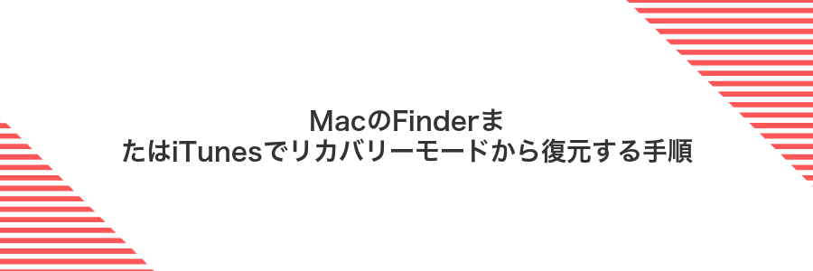 MacのFinderまたはiTunesでリカバリーモードから復元する手順