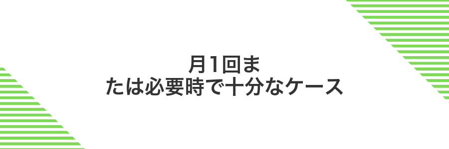 月1回または必要時で十分なケース
