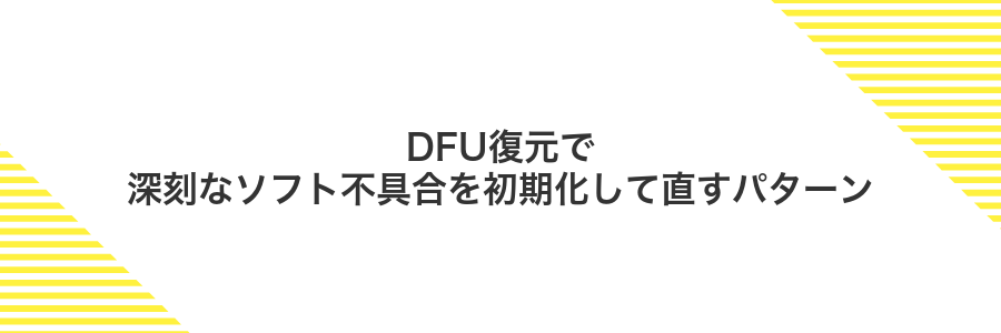 DFU復元で深刻なソフト不具合を初期化して直すパターン