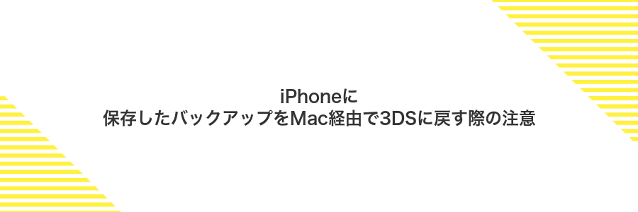 iPhoneに保存したバックアップをMac経由で3DSに戻す際の注意