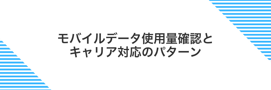 モバイルデータ使用量確認とキャリア対応のパターン