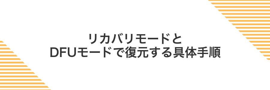 リカバリモードとDFUモードで復元する具体手順