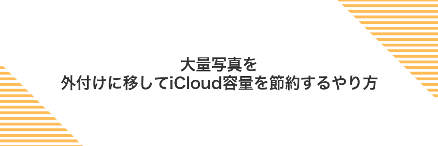 大量写真を外付けに移してiCloud容量を節約するやり方