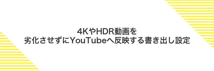 4KやHDR動画を劣化させずにYouTubeへ反映する書き出し設定