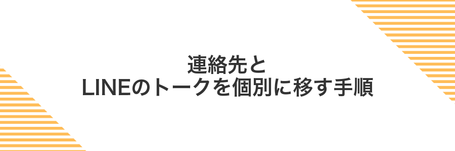 連絡先とLINEのトークを個別に移す手順