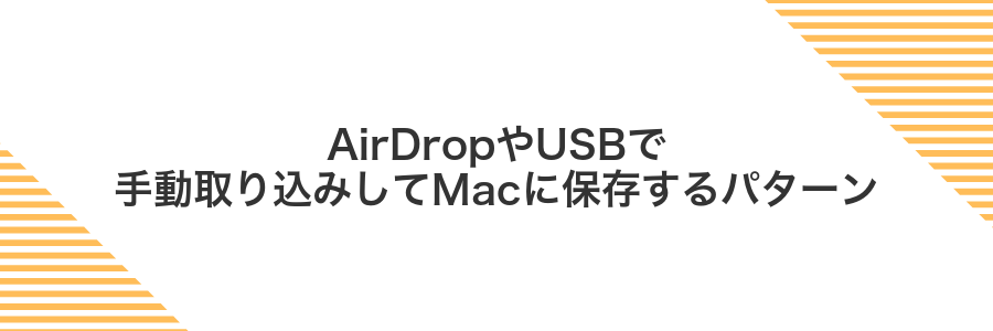 AirDropやUSBで手動取り込みしてMacに保存するパターン