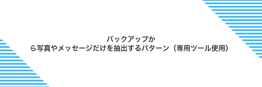 バックアップから写真やメッセージだけを抽出するパターン（専用ツール使用）