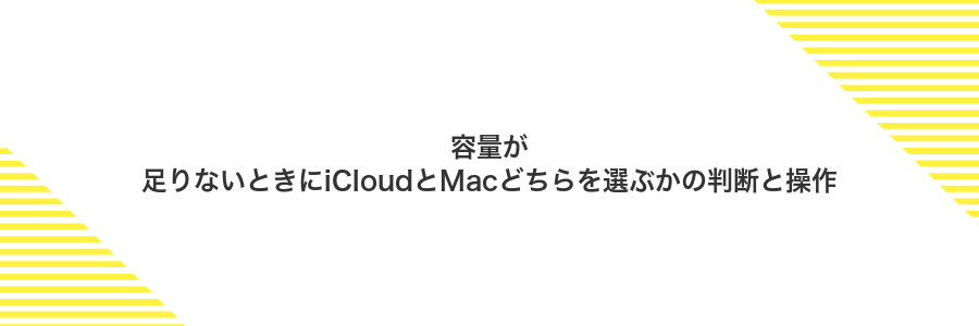 容量が足りないときにiCloudとMacどちらを選ぶかの判断と操作