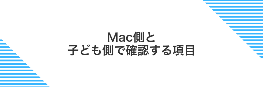Mac側と子ども側で確認する項目