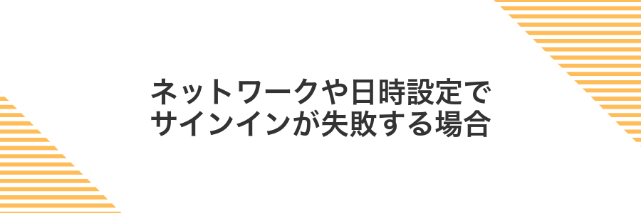 ネットワークや日時設定でサインインが失敗する場合